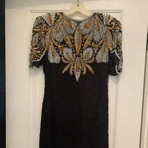 *Vintage*Laurence Kazar Original! Dynasty sequin cocktail dress-Sz M, EUC